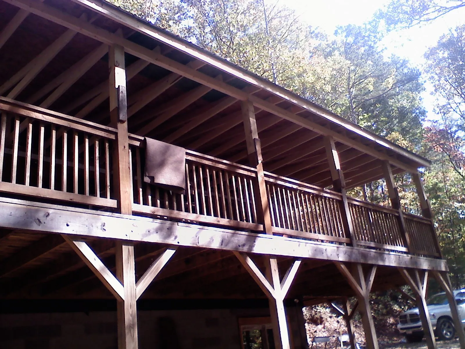 Timber framing under a new elevated porch and deck — Roof Leak Repair in Hurlock by Roofing Brothers